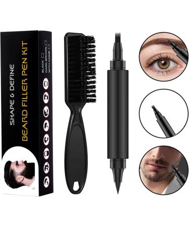  Jkioump Beard Pencil Filler for Men Waterproof Beard Comb - 4 Point Pencil Long Lasting Coverage Paint Pen Natural - Buy Online on GoSupps.com