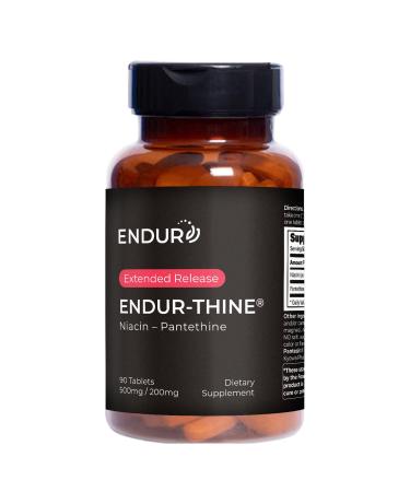 ENDUR-Thine Niacin Pantethine Heart & Liver Health Supplement Efficient Formula for Optimal Absorption Gluten Free 500mg (90 Tablets)