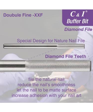 C&I Nature Nail Buffer XXF Nail Drill Bit Safety Efile for Nail Tech Nail Art Preparation Prep Clean Nail Bed Cuticle Dead Skin Smooth Nails 2 Way Rotate E-file Double Hand Use Manicure Tool - Buy Online on GoSupps.com