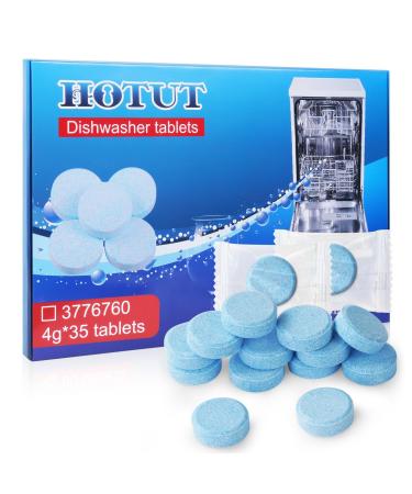 HOTUT All-In-One Dishwasher Tablets Bulk 35 Pcs Dishwasher Tablets Bulk Dishwasher tabs Dishwasher Cleaner Tablets All in One Plant-Based Dishwasher Salt & Rinse Aid for Tough Stains 35Pcs-Blue