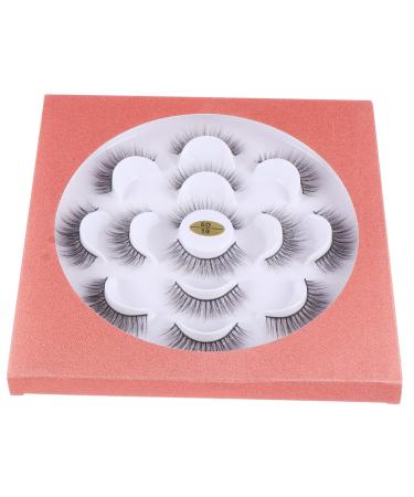 Healeved 7 Pairs Three-dimensional False Eyelashes Curly Eyelashes Fake Lashes Dense Eyelashes Fake Eyelash Eyelashes Extension Stage Eyelash Makeup Eyelashes Natural Eyelashes