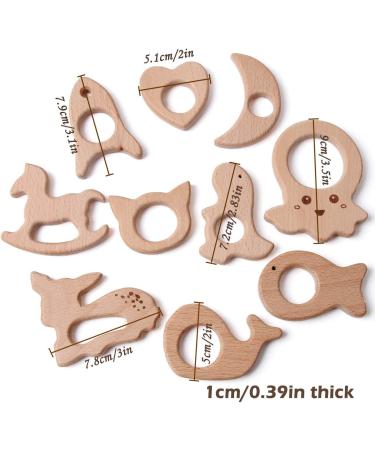 Organic Wood Teether Set for Infants - DIY Rattle Ring for Gum Relief and Toy Holder - Buy Online on GoSupps.com
