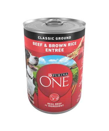 Purina ONE Dog Food 13 Ounce (Pack of 12) Beef & Brown Rice