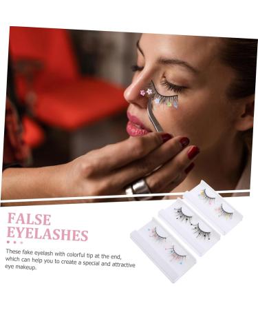 minkissy 3 Pairs Fake Eyelashes False Lashes Natural Looking Eyelashes Makeup Eyelashes Colored Eyelashes Individual Lashes Colored Lash Extensions Lash Clusters Curly Imitation Extend - Buy Online on GoSupps.com