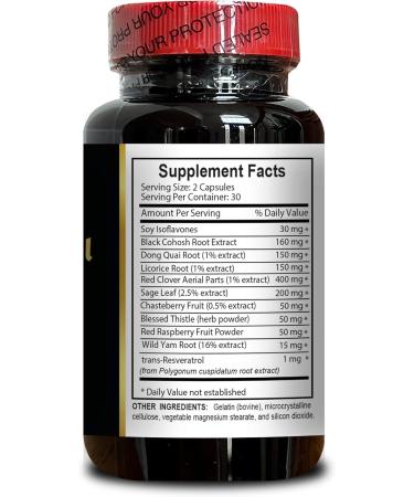 Menopause Support Supplement - Hot Flashes Menopause Relief Formula for Women Natural Perimenopause Supplements Women Black Cohosh for Menopause Support - 2 Bottles 120 Capsules - Buy Online on GoSupps.com