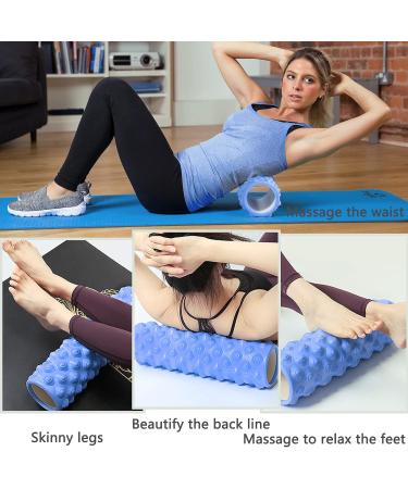 Frasheng 5-in-1 Fascia Roll Set | Foam Scooter Massage Roller Stick Fascia Ball Resistance Tapes & Storage Bags | Blue Foam Roller for Muscle Training - Buy Online on GoSupps.com