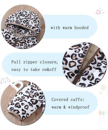 Kids4ever Toddler Winter Coat Leopard Print 2-3 Years | Hooded Zipper Jacket for Boys and Girls | Windproof Snowsuit with Fleece Lining - Buy Online on GoSupps.com