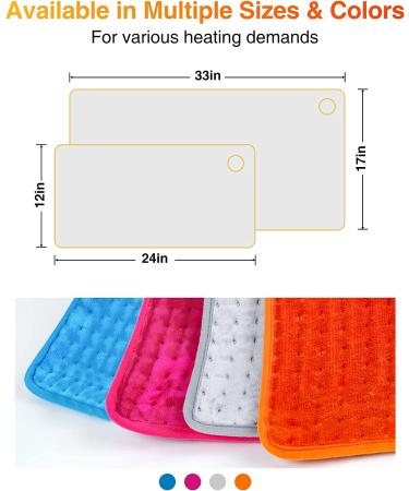 Woomer Extra Large Electric Heating Pad | 5-Year Warranty for Back Pain Relief | Moist Heat Therapy | Auto Shut-Off | Power Cord Storage Belt | 33 x 17 Pumpkin Design - Buy Online on GoSupps.com