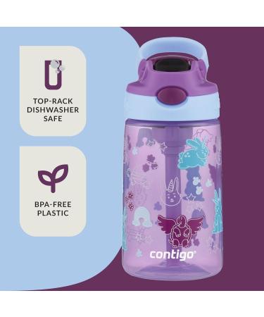 Contigo 14 oz Kids Water Bottle 2 Pack - Purple Bunnicorns & Blue Friendly Bots with Straw Lid - Buy Online on GoSupps.com