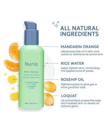 Buy Nuria Rescue Rebalancing Daily Facial Cleanser for Oily Skin - Mandarin Orange Face Wash 200mL | International Shipping Available - Buy Online on GoSupps.com