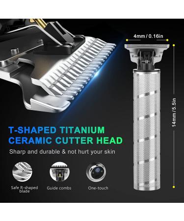 Ufree Hair Trimmer - Cordless Beard Men's Grooming Kit with Guide Combs - Electric T Blade Shaver for Zero Gap Bald Outline Edging (Silver) - Buy Online on GoSupps.com