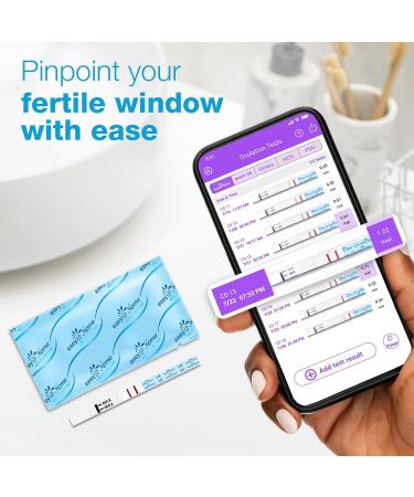 Easy Home Ovulation Test Strips - 50 Accurate Predictor Kits with Urine Cups | Track Fertility with Premom APP - International Shipping Available - Buy Online on GoSupps.com
