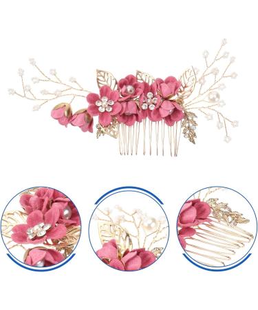 PATKAW Crystal Bride Wedding Hair Comb - Crystals Headdress Alloy Rhinestone Bridal Hair Accessories - Bridal Hair Piece Hair Accessories for Women and Girls (Rosy) - Buy Online on GoSupps.com