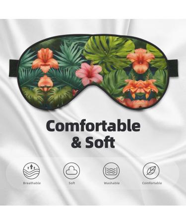 Tropical Leaves & Flowers Sleep Mask - Adjustable Breathable Eye Mask for Comfortable Sleep | Shop Internationally - Buy Online on GoSupps.com
