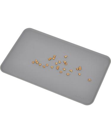 Amazon Basics Silicone Waterproof Pet Food Mat - 47 x 29 cm Grey - Buy Online on GoSupps.com
