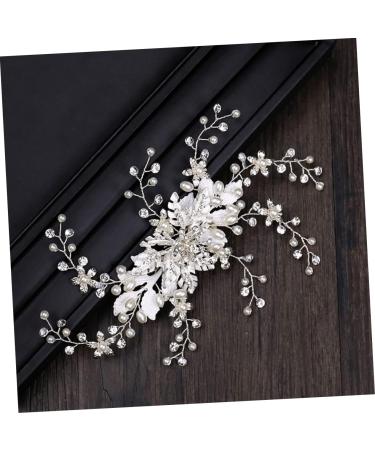 Ipetboom Silver Hair Clip Pearl Hair Accessories Diamond Headpiece Bridal Hair Clip Pearl Hair Pin Crystal Headpiece Pearl Tiara Rhinestone Barrettes Manual Flower Head Bride - Buy Online on GoSupps.com