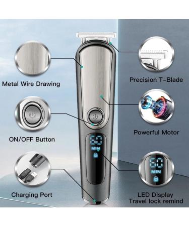 Professional Hair Clippers for Men - 5 in 1 Adjustable Beard Trimmer & Groomer | Rechargeable Electric Shaver for Facial Nose Ear & Eyebrow - Buy Online on GoSupps.com