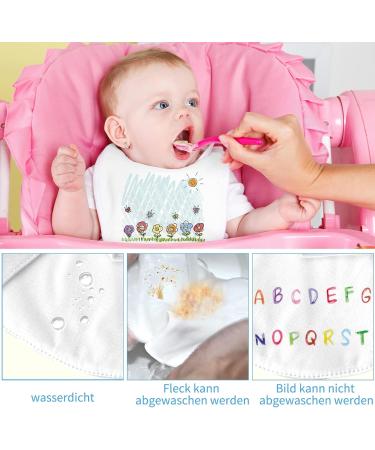 Faburo 12 Pack Baby Bibs - Double-Sided Cotton 14 Colored Textile Pens & 5 Paint Stencils - Ideal for Baby Shower Parties - 20x24cm White Bibs - Buy Online on GoSupps.com