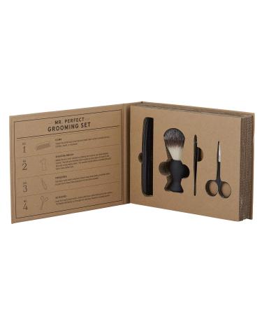 Santa Barbara Design Studio Mens Grooming Kit Gift For Groom Wedding Gift Cardboard Book Gift Box 4-Pieces Mr. Perfect