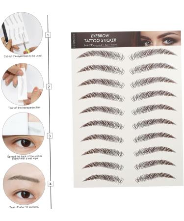 VINTORKY Fake Eyebrow Stickers 9 Sheets Waterproof Eyebrow Stickers Authentic Eyebrows Stickers Eyebrow Tool 3 Proof 21x14.7cm Brown - Buy Online on GoSupps.com