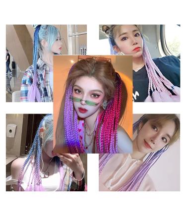 Colorful Braided Hair Tie Bands - 36 Pieces Color Gradient Hair Extensions for Girls - Buy Online on GoSupps.com