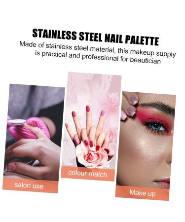 3pcs Nail Art Palette Set - Manicure Tools with Spatula | Metal Nail Polish Trays for Professional Nail Painting - Buy Online on GoSupps.com