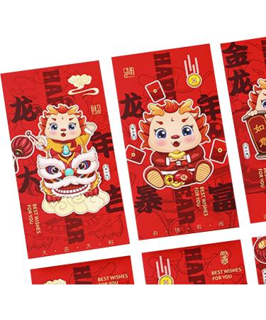 6X Chinese New Year Red Envelopes Red Packets Gift Packets Traditional Hong Bao Lucky Money for Spring Festival Graduation D Style D - Buy Online on GoSupps.com