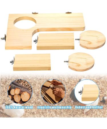 Shop Wangdu 5-Piece Hamster Accessories Set - Natural Wood Toys for Hamsters Guinea Pigs & Mice | DIY Cage Decor & Bird Seating Platform - Buy Online on GoSupps.com