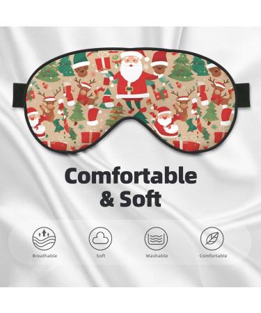 Buy Cute Santa Claus Unisex Sleep Eye Mask | Adjustable Blackout Travel & Yoga Mask for Naps - Buy Online on GoSupps.com