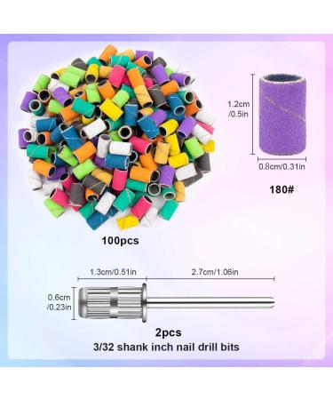 100 Pieces Professional Nail Sanding Bands for Drill Bits 180 Fine Grit Colorful Sanding Bands for Acrylic Nails Polishing Nail Accessories Manicure Tools ( Mixed Color) - Buy Online on GoSupps.com
