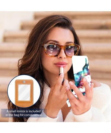 Watercolor Rainbow Unicorn Lipstick Case - Leather Organizer with Mirror | Mini Lip Gloss Holder for Travel | Perfect Gift - Buy Online on GoSupps.com