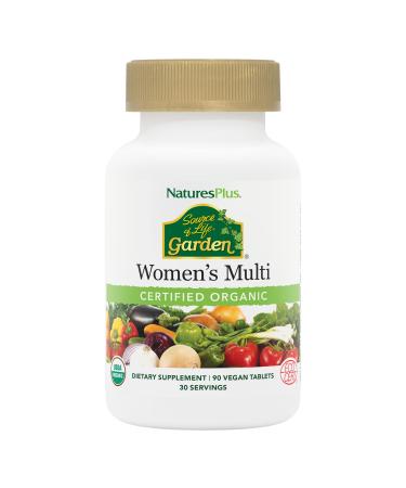 NaturesPlus Source of Life Garden Women s Multivitamin - 90 Tablets - Supports Energy & Healthy Immune System - USDA Certified Organic Non-GMO Vegan Gluten Free - 30 Servings 90 Count (Pack of 1)
