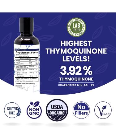 Organic Black Cumin Seed Oil 8.5oz - USDA Certified, Cold Pressed & Potent Thymoquinone - Pure Nigella Sativa Supplement for Immune Support, Joints, Skin & Hair - Nourishing 8.5 Fl Oz Bottle - Buy Online on GoSupps.com