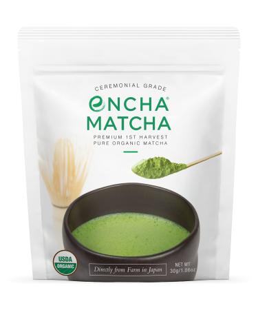 Encha Ceremonial Grade Matcha, Green Tea Matcha Powder - First Harvest Organic Japanese Matcha Green Tea Powder, Matcha Tea From Uji, Japan (30g/1.06oz) Organic Ceremonial 1.06 Ounce (Pack of 1) - Buy Online on GoSupps.com