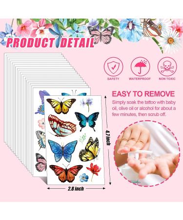 200Pcs Colorful Butterfly Temporary Tattoos for Kids/Women - Waterproof Stickers for Party Favors/Gifts/Decoration - Buy Online on GoSupps.com