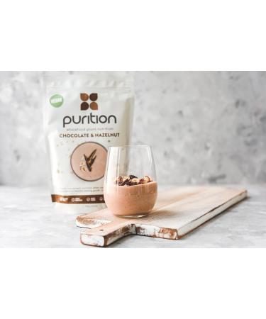 Purition Vegan Chocolate & Hazelnut High Protein Powder - 12 Meal Bag for Keto Shakes | Natural Ingredients for Weight Management - Buy Online on GoSupps.com
