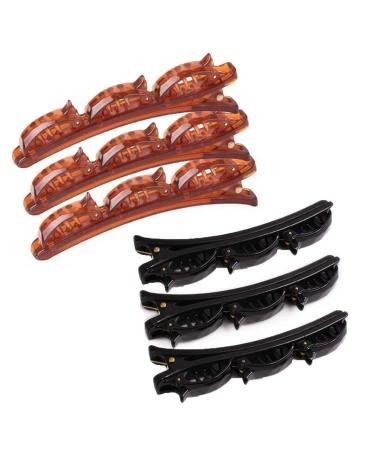Youning hairstyle hairpong hair clip style stylish hair clips hair clips hairstyle help with brackets hair clips braiding tools for women girls hairstyle pony waves make-up (6pcs)