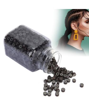 Hair Extension Links Beads Hair Extension Link Ring Beads Hair Extension Ring Loops Silicone Lined Micro Beads Links Aluminum Hair Extension Tool (b)