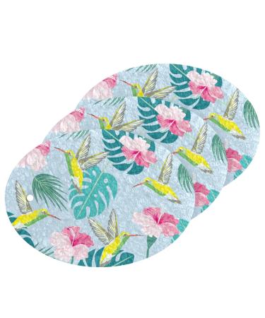 3-Pack Cleaning Kitchen Sponges Oval Tropical Flowers and Leaves Kitchen Cellulose Dishwashing Wood Pulp Cotton