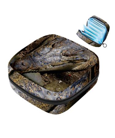 Crocodile Shape Portable Sanitary Napkin Storage Bag with Zipper for Teen Girls Women Ladies Color 8