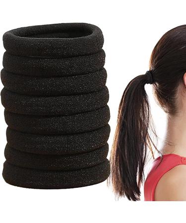 Paodduk Black Hair Bands Seamless Hair Tie Ponytail Holders | Hair Scrunchies Non Damage Ponytail Holders For Fine Hair Thick Hair Straight Hair Thin Hair - Buy Online on GoSupps.com