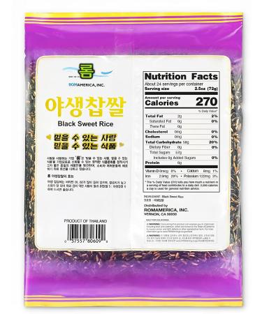 ROM AMERICA Sweet Black Rice Forbidden Rice 4 lb | Sticky Glutinous Korean Purple Rice | Whole Grain Medium Grain for Asian Cooking - Healthy Superfood Rich in Nutrients - Buy Online on GoSupps.com