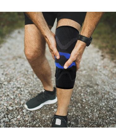 Milaiun Knee Brace - 2 Pack Compression Supports for Men & Women with Side Stabilizers & Patella Gel - Orthopedic Knee Bandage for Strength Sports & Arthrosis - Blackish Violet - Buy Online on GoSupps.com