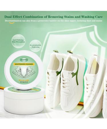Kinwodon White Shoe Cleaning Cream White Trainer Cleaner with Sponge All Purpose Shoe Whitener for Trainers Sneaker Stain Removal Cream Paste for Shoes Clothes Sofa Cleaning - Buy Online on GoSupps.com