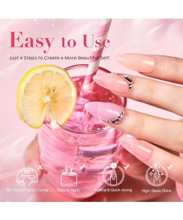 AZUREBEAUTY Dip Powder Nail Kit 6 Colors Jelly Pink Nude & Hot Pink | French Nail Art DIY Set | No Lamp Needed | Perfect Mother s Day Gift - Buy Online on GoSupps.com