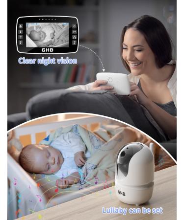 GHB Baby Monitor with Camera - 4.3 Inch LCD 720p Night Vision 350 Rotation Eco Mode - 2 Cameras for Enhanced Baby Monitoring - Buy Online on GoSupps.com