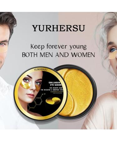 24K Collagen Eye Mask - 60 Pcs Moisturizing Pads for Dark Circles Puffiness & Wrinkles | Fast Absorption Eye Patches for Women & Men - Buy Online on GoSupps.com