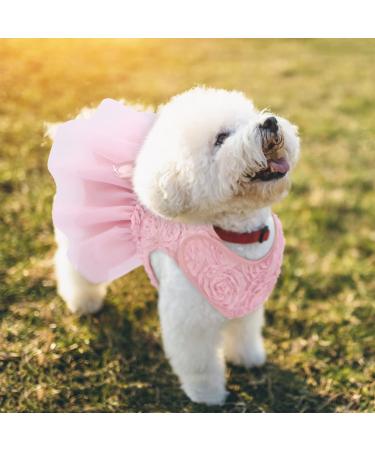 Shop Asenku Dog Dress - Princess Lace Puppy Wedding & Birthday Party Outfit for Small to Medium Dogs & Cats - Light Pink - Buy Online on GoSupps.com