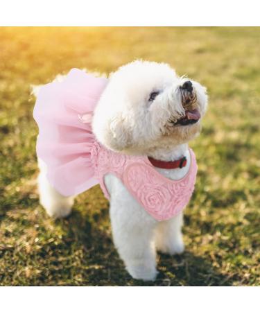 Asenku Dog Dress - Elegant Light Pink Princess Lace Wedding & Birthday Outfit for Small/Medium Dogs & Cats - Buy Online on GoSupps.com