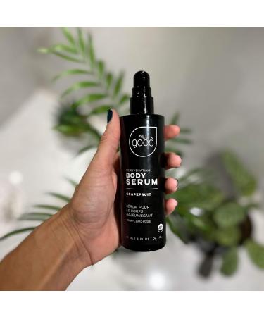 All Good Rejuvenating Body Serum for Men & Women - Calendula Moringa Sea Buckthorn & Essential Oils - Lightweight Moisturizer & Replenishing Serum - Made in USA - 3oz (Grapefruit) - Buy Online on GoSupps.com